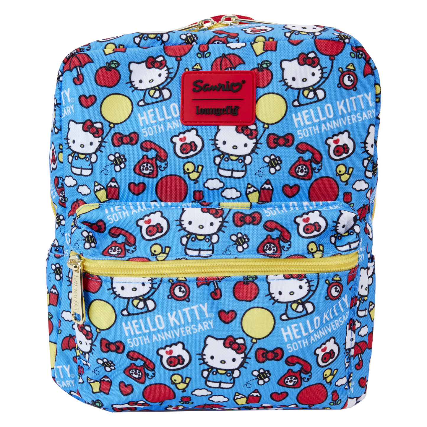 Loungefly Hello Kitty 50週年經典造型尼龍方形迷你背包