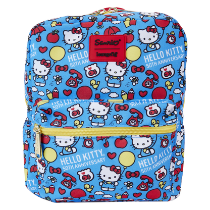 Loungefly Hello Kitty 50週年經典造型尼龍方形迷你背包