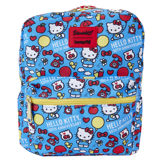 Loungefly Hello Kitty 50週年經典造型尼龍方形迷你背包