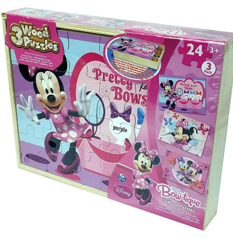 Disney - Disney Minnie wooden puzzle group 3 x 24 pieces (random style)