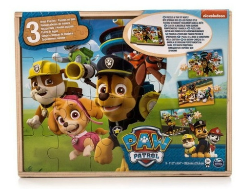 CARDINAL Paw Patrol - Paw Patrol Wooden Puzzle Set 3x24pc