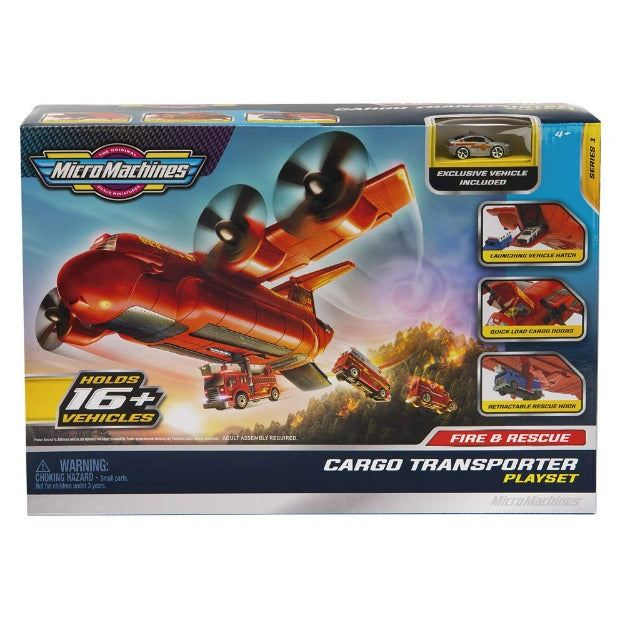 Micro Machines Fire and Rescue Cargo Transporter Plane