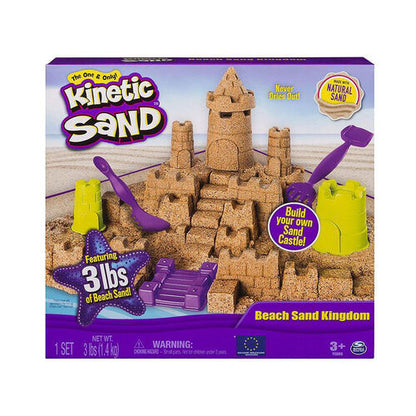 Kinetic Sand Beach Sand Kingdom Playset with 3lbs of Beach Sand