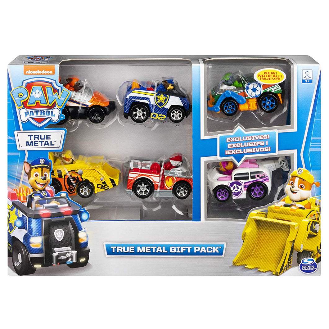 Paw Patrol True Metal Classic Gift Pack of 6 Collectible Die-Cast Vehicles, 1:55 Scale